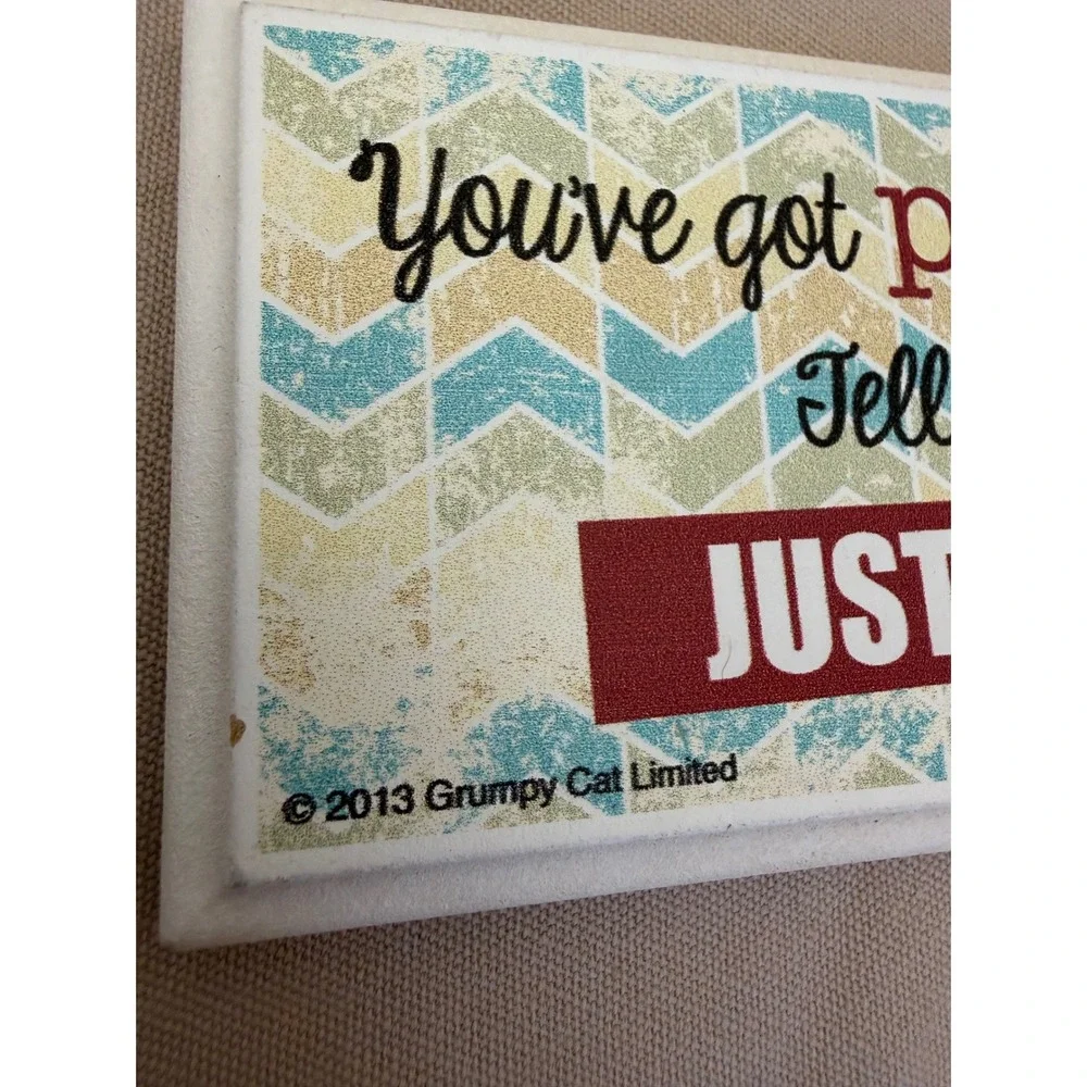 Grumpy Cat 2013 Sarcastic Desk Sign Wall Plaque You've Got Problems Just Kidding